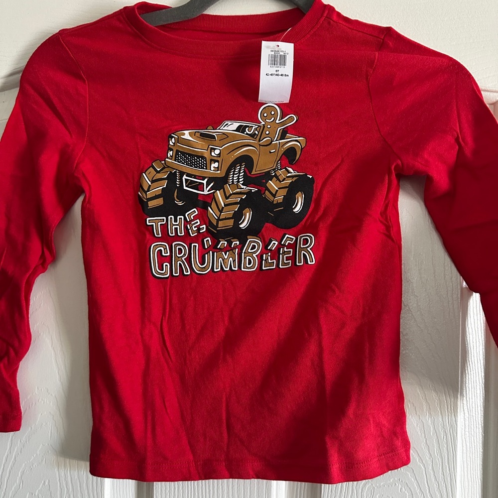 Old Navy Red Monster Truck Long Sleeve Tee